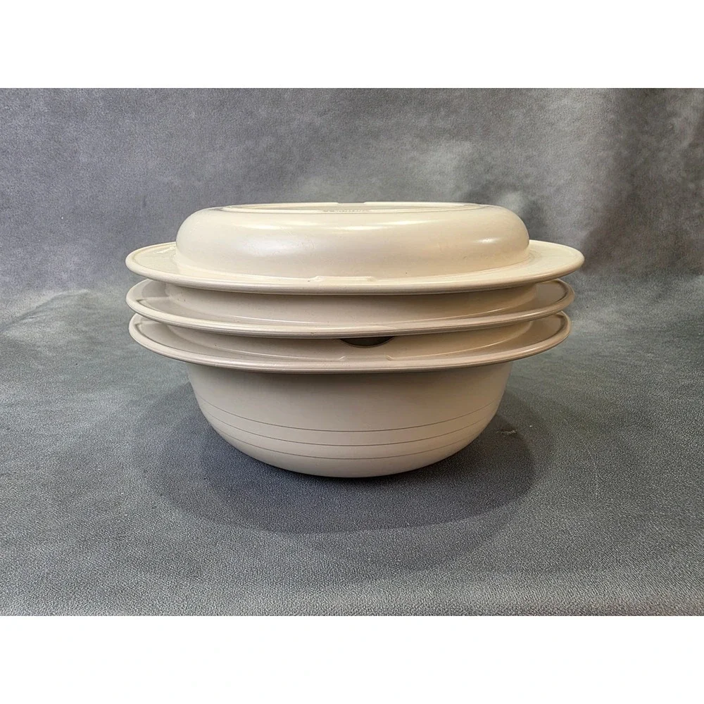Tupperware Ultra 21 Ovenware Set 2Qt Casserole Steamer Colander 3/4Qt Lid Gray